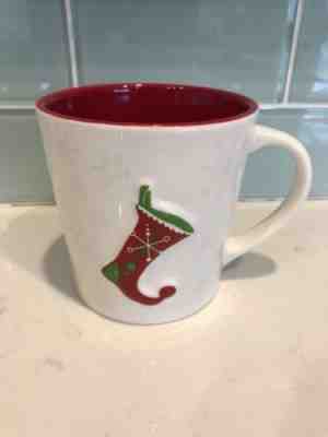 Starbucks Holiday Christmas Mug 2006 Red & White Stalking 17oz Excellent - Sold on eBay Oct, 25th 2018 for $9.63