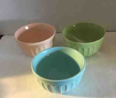 Starbucks 2006 Ribbed Ceramic 3 Pastel Ice Cream Bowls  - Sold on eBay Oct, 22nd 2018 for $10.00