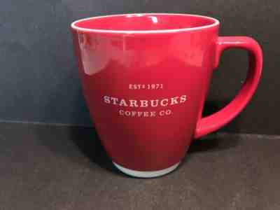 Starbucks 2007 Abbey Christmas Holiday Coffee Mug Cup 18 Oz Red With White base - Sold on eBay Nov, 18th 2018 for $15.00