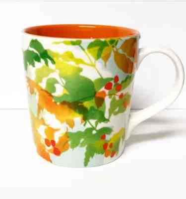Starbucks 2008 Coffee Mug Cup Orange Yellow Green Leaves And Berries Holds 14 oz - Sold on eBay Oct, 25th 2018 for $5.50