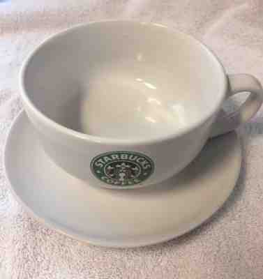 Starbucks Original 2008 18oz Mug Coffee Cup & Saucer Soup Bowl  White - Sold on eBay Oct, 24th 2018 for $10.99