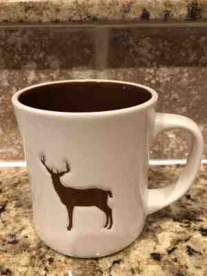 STARBUCKS embossed deer stag buck coffee cup mug 2008  12 oz - Sold on eBay Oct, 23rd 2018 for $9.99
