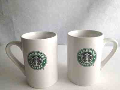 Set Of 2 STARBUCKS Coffee Mugs 2008 Siren Logo Cups 10 oz .Tea Latte Cappuccino  - Sold on eBay Oct, 22nd 2018 for $8.00