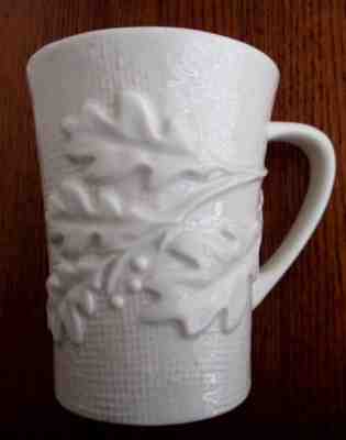 Starbucks 2009 White Embossed Leaves Mug Cup  New Bone China - Sold on eBay Oct, 29th 2018 for $12.99