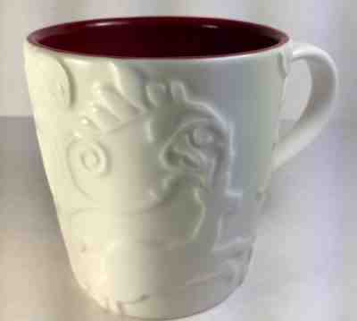 Starbucks Coffee White Reindeer Mug Bone China Embossed Red Inside Christmas  - Sold on eBay Oct, 29th 2018 for $10.00