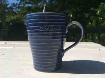 2009 Starbucks Blue Design House Stockholm 12oz Ceramic Ring Stripe Mug - Sold on eBay Oct, 28th 2018 for $15.00