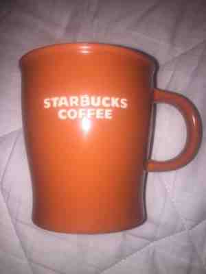 Starbucks Coffee New Bone China Mug 16 oz Orange w/Recessed White Lettering 2009 - Sold on eBay Oct, 28th 2018 for $15.00