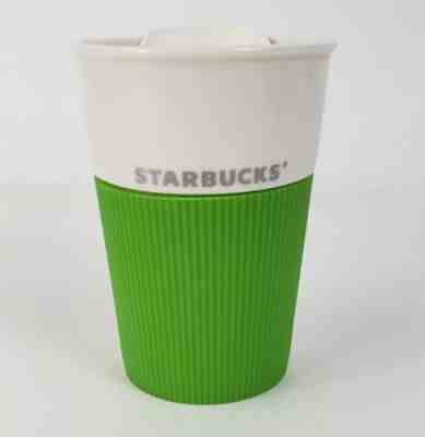 Starbucks Travel Mug VIA Ready Brew Ceramic Tumbler Cup Rubber Grip & Lid 2011 - Sold on eBay Nov, 18th 2018 for $18.00