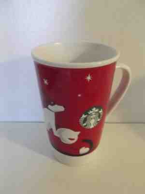 2011 Starbucks Christmas Mug White Red Boy Dog Sledding Mermaid Bone China EUC - Sold on eBay Nov, 18th 2018 for $5.99