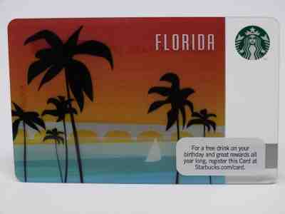 STARBUCKS 2011 FLORIDA GIFT CARD - 1st Florida Card - New, Never Swiped  - Sold on eBay Oct, 28th 2018 for $4.49