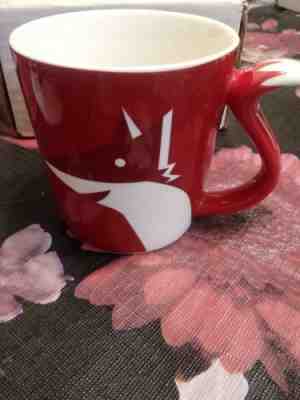 Starbucks 2012 Red and White Fox Tea Coffee Mug Cup with Tail Handle 8 oz Cute! - Sold on eBay Nov, 18th 2018 for $10.00