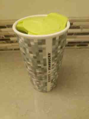 Starbucks Rodarte Ceramic Pixel Tumbler Lid Travel Coffee Mug 12 oz 2012 Gray - Sold on eBay Nov, 18th 2018 for $10.00