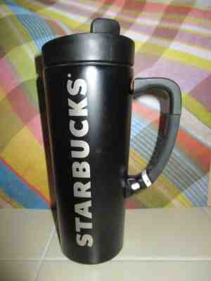 Starbucks Stainless Steel Black Travel 2013 Coffee Mug 16 Oz Lid Clip Handle - Sold on eBay Nov, 18th 2018 for $18.95