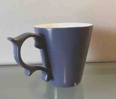 Starbucks Tazo Gray & White 2013 Coffee Tea Mug Scroll Handle Cup - Sold on eBay Nov, 7th 2018 for $24.86