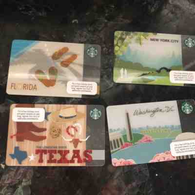 Starbucks Gift Card Set 2013 Texas Washington D.C New York Florida - Sold on eBay Oct, 28th 2018 for $6.00