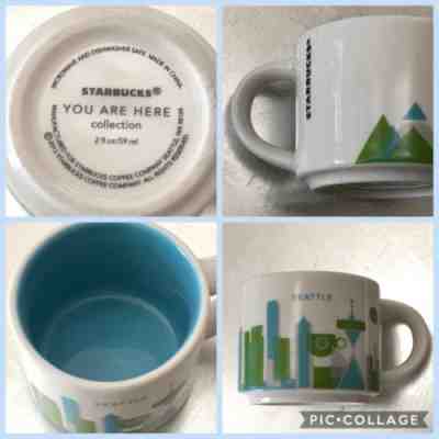 Starbucks You Are Here Seattle 2 oz Mini Mug Espresso Blue Green 2013 - Sold on eBay Oct, 28th 2018 for $9.00