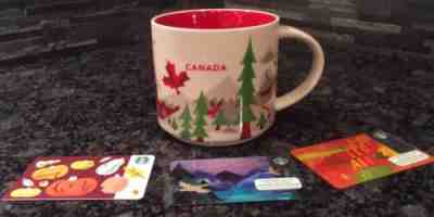 Starbucks Canada Coffee Mug Version 1 You Are Here Collection YAH 2013 & 3 Cards - Sold on eBay Oct, 27th 2018 for $40.00