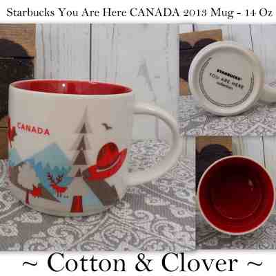 Starbucks CANADA YAH you are Here Mug Cup 14 Oz 2013 Mountie Maple Leaf Red - Sold on eBay Oct, 27th 2018 for $8.50