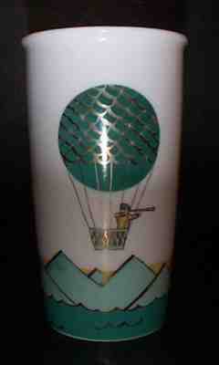 STARBUCKS Hot Air Balloon travel mug gold lid 12 fl. oz. 2014 Dot series - Sold on eBay Nov, 5th 2018 for $15.00