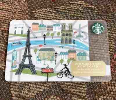 2014 Starbucks Gift Card. PARIS Eiffel Tower Norte Dame Metro - Sold on eBay Nov, 4th 2018 for $5.00
