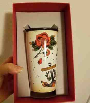 New Starbucks 2015 Tattoo Dot Mermaid Siren Ceramic Travel Tumbler 12oz - Sold on eBay Nov, 18th 2018 for $69.99