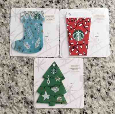 Starbucks Gift Card 2016 Christmas Set 3 LOT Cup,Stocking, Tree - Sold on eBay Nov, 18th 2018 for $3.00