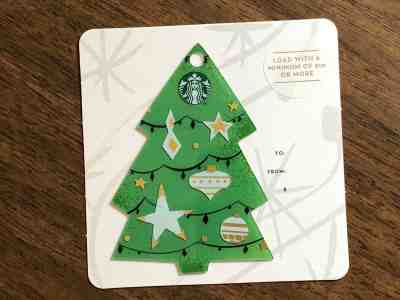 Starbucks Gift Card 2016 Christmas Green Tree Die Cut Ornament Holiday No $ Valu - Sold on eBay Nov, 11th 2018 for $2.99