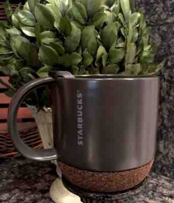 STARBUCKS 2016 Charcoal Ceramic Cork Bottom 12 oz Mug w/ Lid  EXCELLENT! - Sold on eBay Nov, 8th 2018 for $35.00