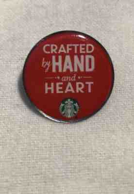 Starbucks Crafted by Hand and Heart Lapel Pin Barista Holiday 2016 - Sold on eBay Nov, 6th 2018 for $8.00