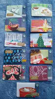 LOT 11 STARBUCKS 2017 HOLIDAY GIFT CARDS WINTER HOME CHRISTMAS COFFEE NEW!  - Sold on eBay Nov, 11th 2018 for $5.00