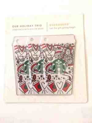 ????!! HOLIDAY TRIO STARBUCKS  CARD SET 2017 XMAS  DIE-CUT KEYRING COFFEE CUPS  - Sold on eBay Nov, 11th 2018 for $2.99
