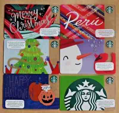 PERU south america 2018 Christmas STARBUCKS gift card RARE Snowman lot Halloween - Sold on eBay Nov, 18th 2018 for $64.00
