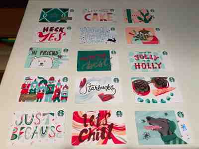 STARBUCKS CARDS - Lot Set of 15 - HOLIDAY CHRISTMAS 2018 RECYCLED RECYCLABLE NEW - Sold on eBay Nov, 17th 2018 for $4.25