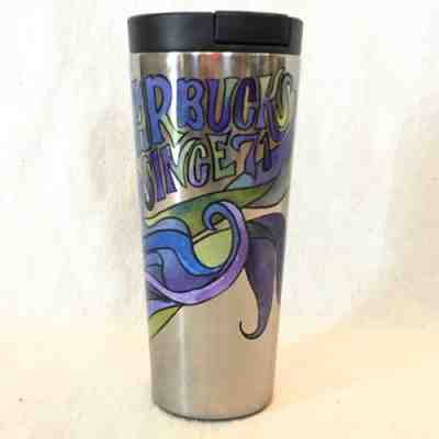 Starbucks “Since 1971” Purple Siren Psychedelic Stainless 2016 Tumbler 16 Oz - Sold on eBay Sep, 17th 2018 for $21.00