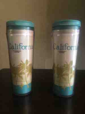 Starbucks 2009 Global Icon Series California Insulated Travel Tumblers Set Of 2 - Sold on eBay Aug, 22nd 2018 for $12.99