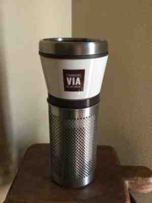 New Starbucks Coffee  VIA READY BREW Ceramic Travel Tumbler 16oz 2010 - Sold on eBay Sep, 5th 2018 for $15.00