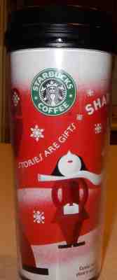  Starbucks Coffee Tumbler 2010 Stories are Gifts Christmas Travel Mug Cup 16 Oz - Sold on eBay Sep, 4th 2018 for $13.88