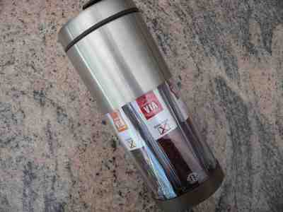 Starbucks VIA Ready Brew Coffee Stainless Steel Travel Tumbler 10oz Cup 2010 - Sold on eBay Aug, 25th 2018 for $16.95