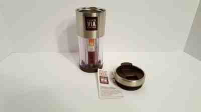 Starbucks VIA Ready Brew Coffee Stainless Steel 10oz Travel Tumbler Cup 2010 - Sold on eBay Aug, 25th 2018 for $17.99