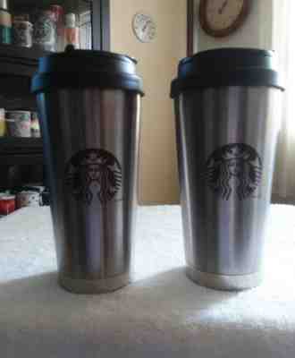 Starbucks set of two metal tumblers 2010 - Sold on eBay Aug, 23rd 2018 for $22.50