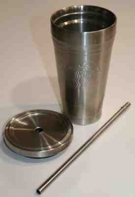 Starbucks Stainless Steel Double Walled Cold Cup 16oz Tumbler 2012 New Straw - Sold on eBay Sep, 17th 2018 for $12.99