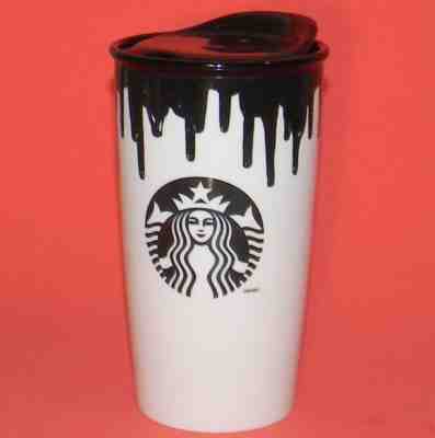 STARBUCKS Band of Outsiders 2014 12fl oz Coffee Travel Tumbler Mug Black Drip - Sold on eBay Oct, 15th 2018 for $39.06