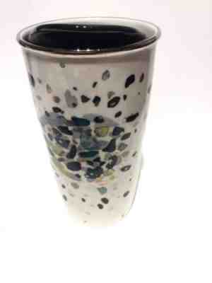 STARBUCKS 2014 Dot Collection Confetti Logo Ceramic Travel Tumbler Coffee Mug - Sold on eBay Oct, 3rd 2018 for $19.99