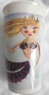 Starbucks 2014 Dot Collection Ceramic Mermaid Siren Tumbler Mug Gold Top - Sold on eBay Sep, 27th 2018 for $21.99