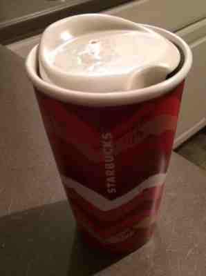 Starbucks 2014 Double Wall Zig Zag 10 Oz Travel Mug Tumbler Ceramic NEW no Box - Sold on eBay Sep, 23rd 2018 for $15.99