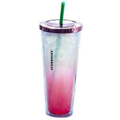 NEW STARBUCKS COLD CUP 2014 BLOSSOM DESIGN TRAVEL TUMBLER 24oz VENTI - Sold on eBay Sep, 18th 2018 for $25.45