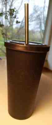 Starbucks Cold Cup MATTE Black/Stainless Steel 16oz Tumbler/SS Straw 2014  - Sold on eBay Sep, 18th 2018 for $18.99