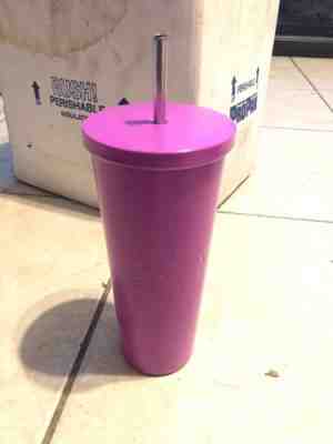 Starbucks Grande Stainless Steel Matte Hot Pink Cold Cup 16 oz Tumbler 2014 - Sold on eBay Sep, 16th 2018 for $24.99