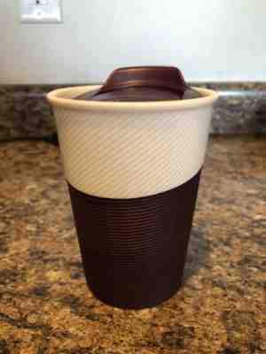 STARBUCKS Purple Ceramic 8oz  2014 Travel Tumbler Rubber Grip Coffee Cup - Sold on eBay Sep, 15th 2018 for $25.99