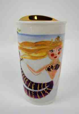 Starbucks Mermaid Ceramic Coffee Travel Mug Cup Tumbler 12 fl oz 2015 Siren - Sold on eBay Oct, 2nd 2018 for $29.91
